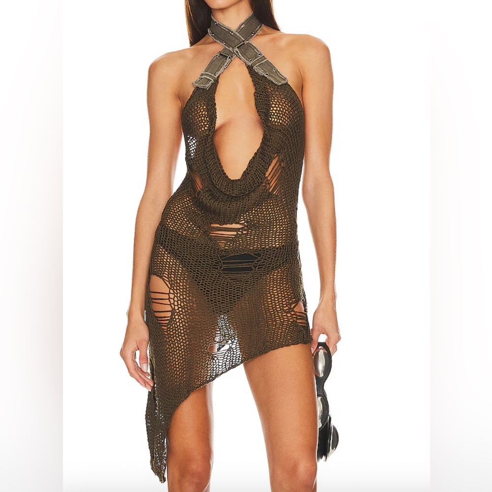 Jaded London Brown Knit Halter Top